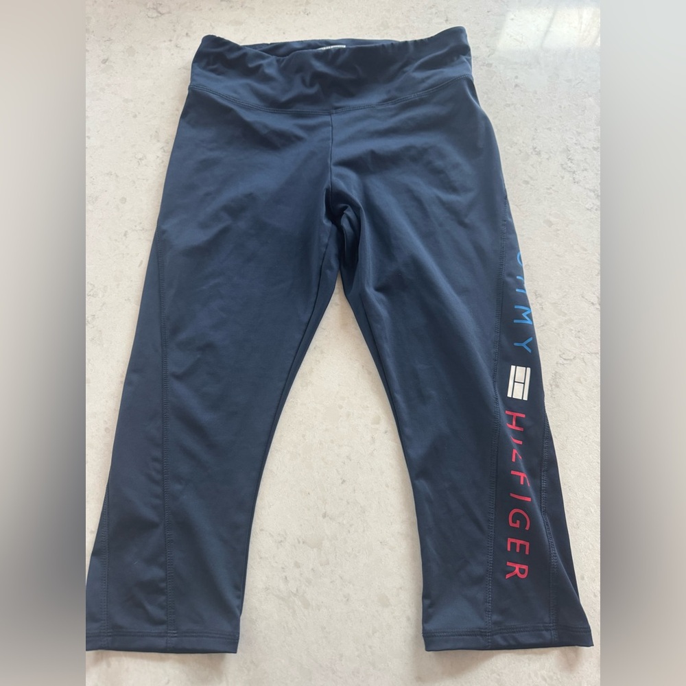 Tommy Hilfiger Dark Blue Cropped Leggings with Logo M